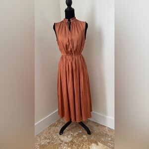 Tahari Rust Midi Dress with Belt